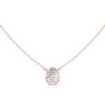 Gold Jewelry DDPO-007, Pear center stone, Rose Gold, view 4