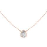 Gold Jewelry DDPO-007, Pear center stone, Rose Gold, view 4