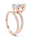 Gold Jewelry L35-39, Pear center stone, Rose Gold, view 1