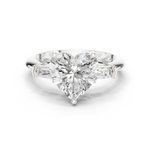 Gold Jewelry L35-67, Heart center stone, White Gold