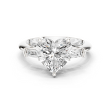 Gold Jewelry L35-67, Heart center stone, White Gold