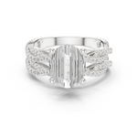 Gold Ring DDLR-300, Oval center stone, White Gold
