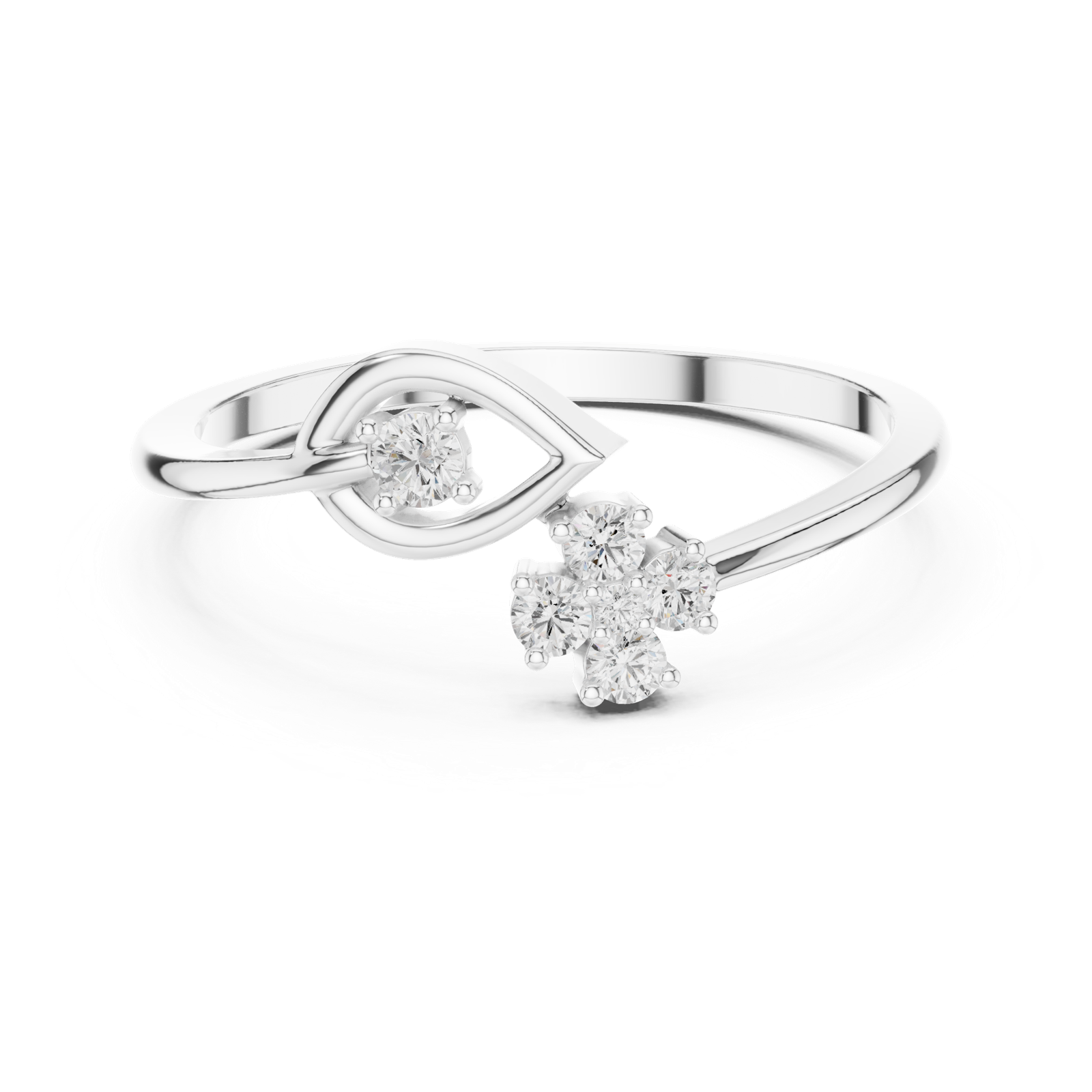 Gold Ring HLR-79, White Gold, view 4