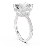 Gold Ring DDLR-259, Radiant center stone, White Gold, view 1