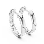 Gold Earrings L02-30, White Gold, view 3