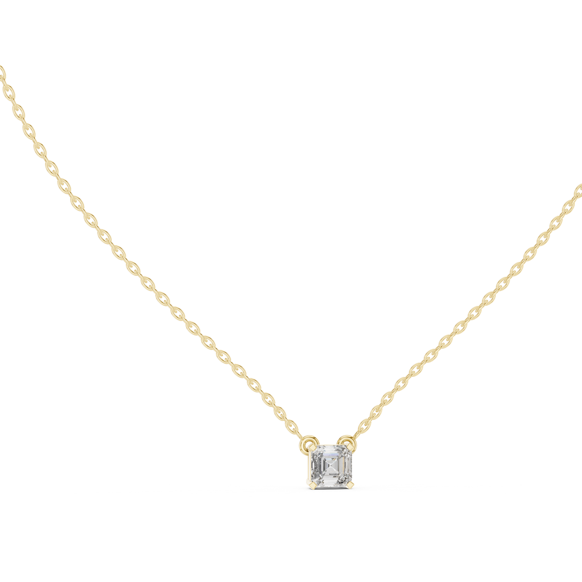 14K Solid Gold Lab Diamond Solitaire Pendant Necklace, Yellow Gold, view 1