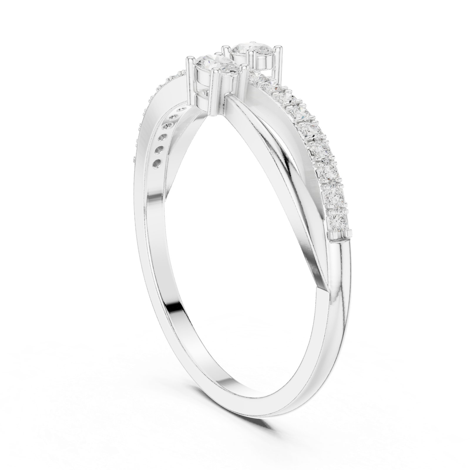Gold Ring HLR-254, White Gold