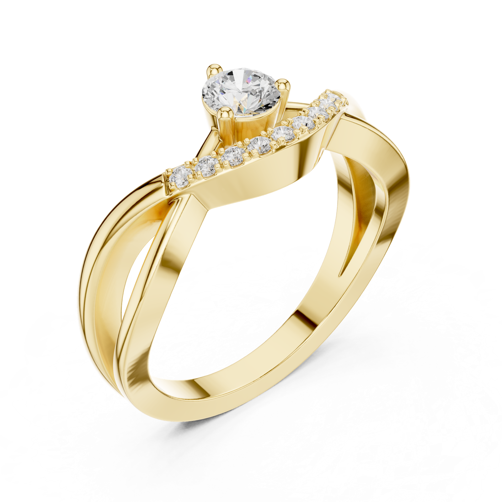 Gold Ring DDLR-829, Yellow Gold, view 2