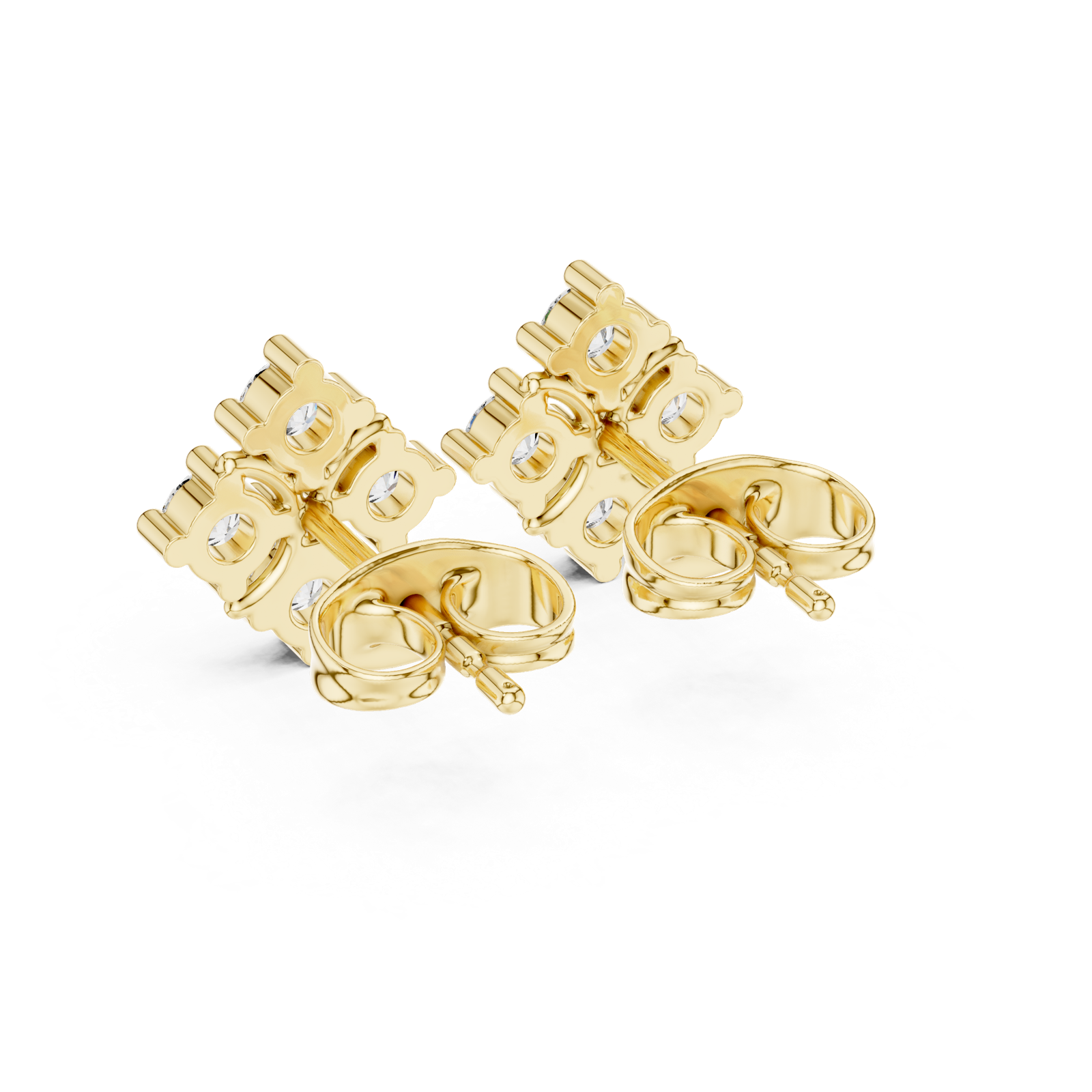 Gold Earrings 9-10053E, Yellow Gold, view 3