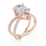 Gold Jewelry L36-25, Pear center stone, Rose Gold, view 2