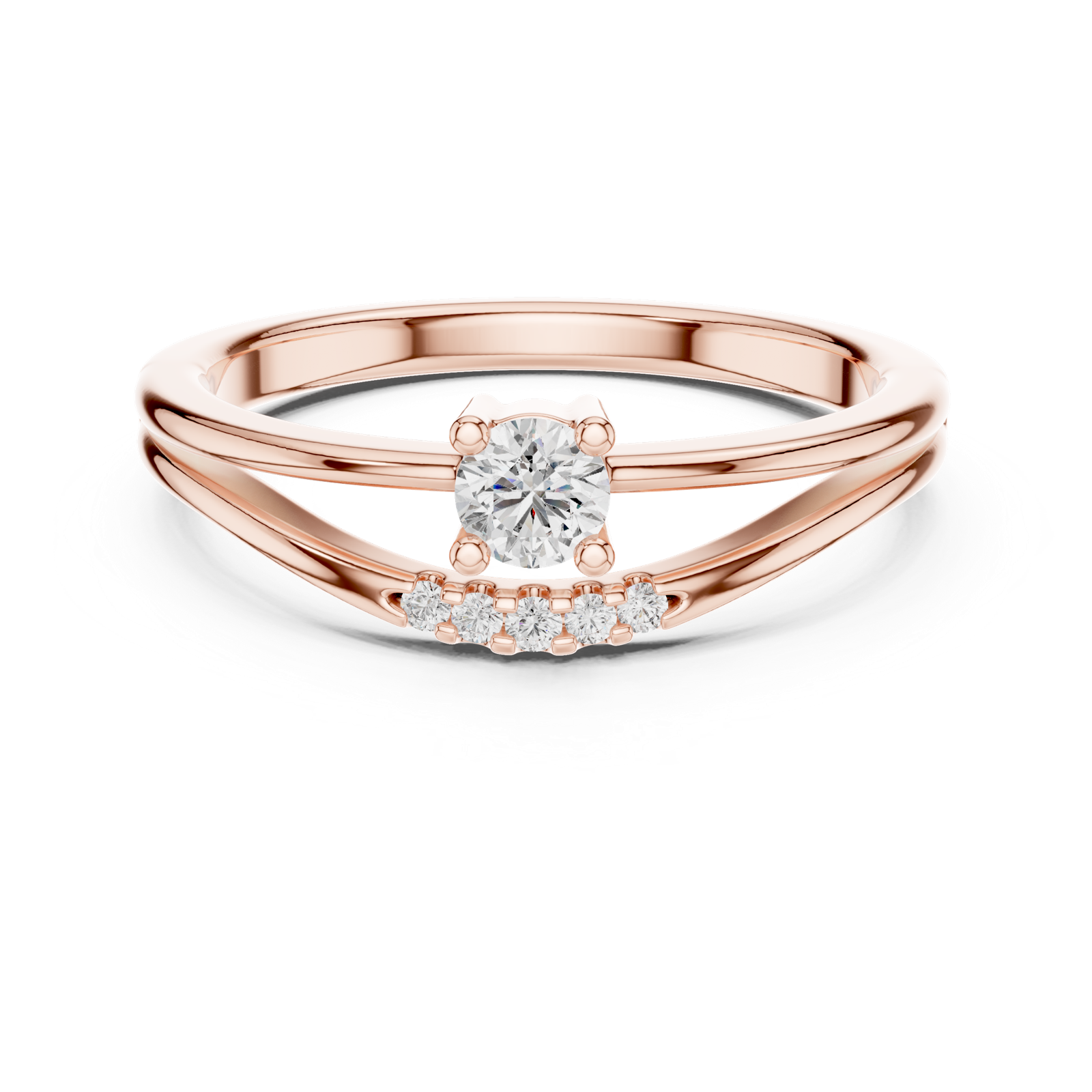 Gold Ring L03-1336, Rose Gold, view 4