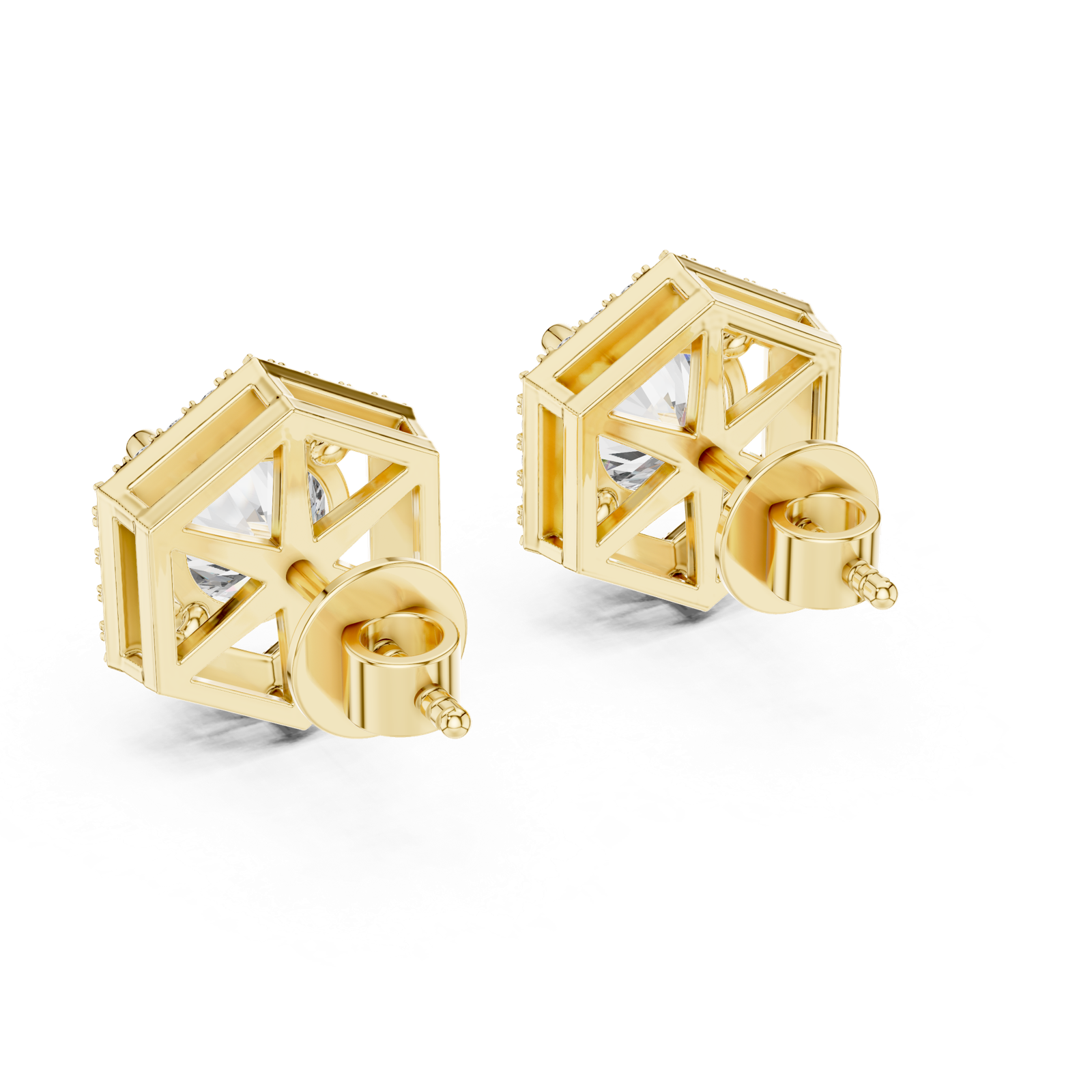 Gold Earrings ER-0013, Yellow Gold, view 3
