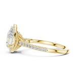 Gold Ring DDLR-255, Pear center stone, Yellow Gold, view 3