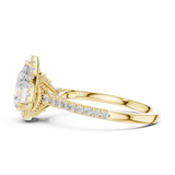 Gold Ring DDLR-255, Pear center stone, Yellow Gold, view 3