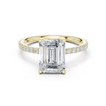 Gold Jewelry, Emerald center stone, Yellow Gold