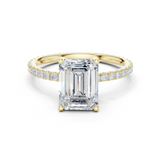 Gold Jewelry, Emerald center stone, Yellow Gold