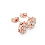 Gold Earrings AGDER-358, Rose Gold, view 1
