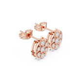Gold Earrings AGDER-358, Rose Gold, view 1
