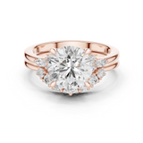 Gold Ring DDLR-440, Round center stone, Rose Gold