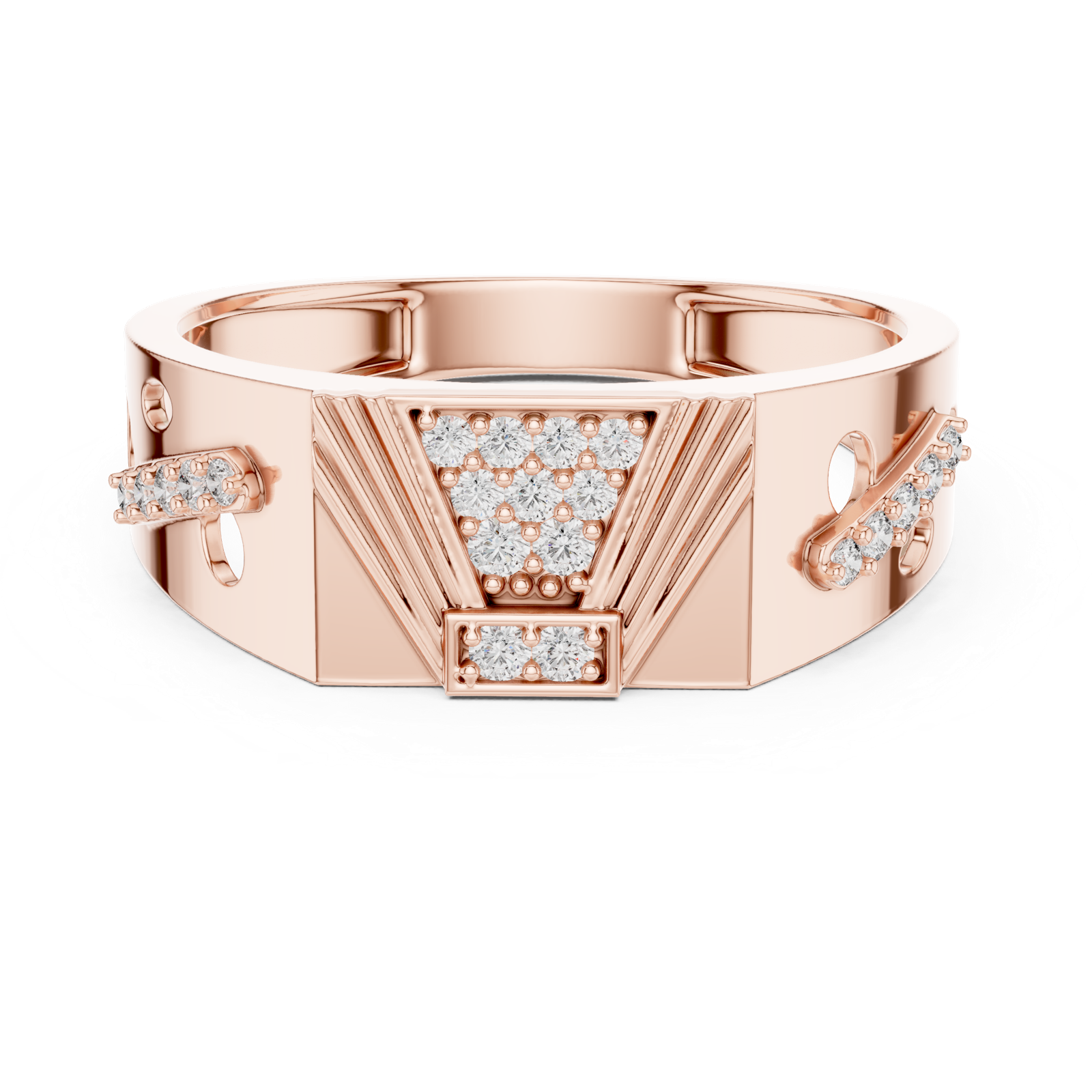Gold Ring LR-01 (31), Rose Gold, view 4
