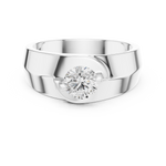 14K Solid Gold Lab Diamond Solitaire Ring, White Gold, view 4
