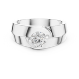 14K Solid Gold Lab Diamond Solitaire Ring, White Gold, view 4