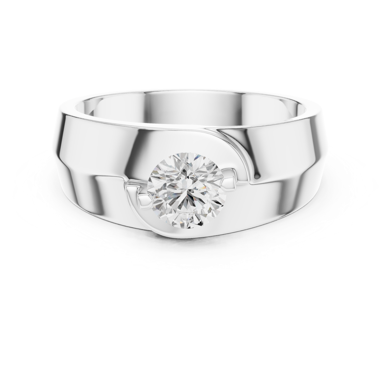 14K Solid Gold Lab Diamond Solitaire Ring, White Gold, view 4