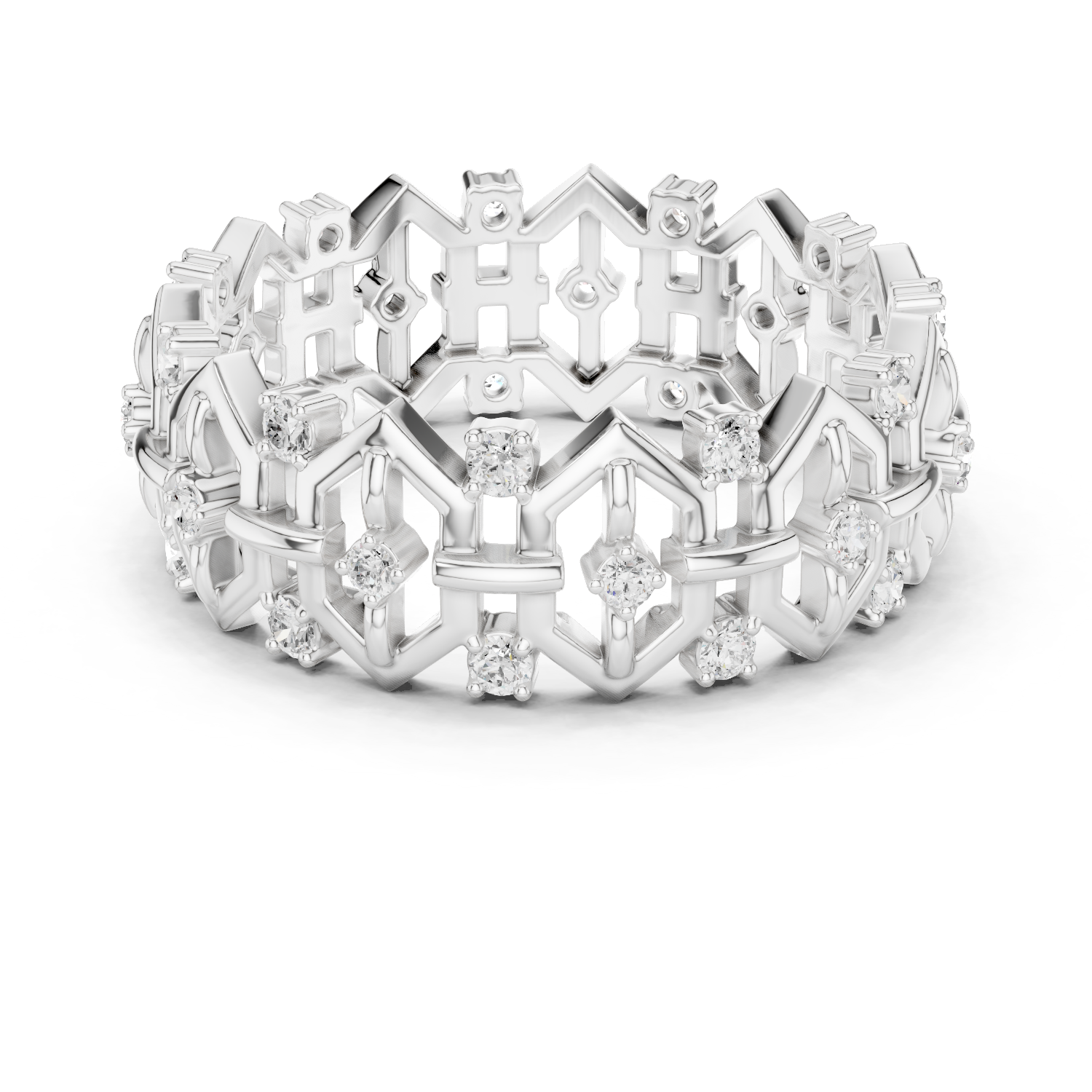 Gold Ring R29, White Gold
