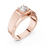 14K Solid Gold Lab Diamond Solitaire Ring, Rose Gold, view 2