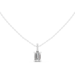 Gold Jewelry DDPO-009, Emerald center stone, White Gold, view 4