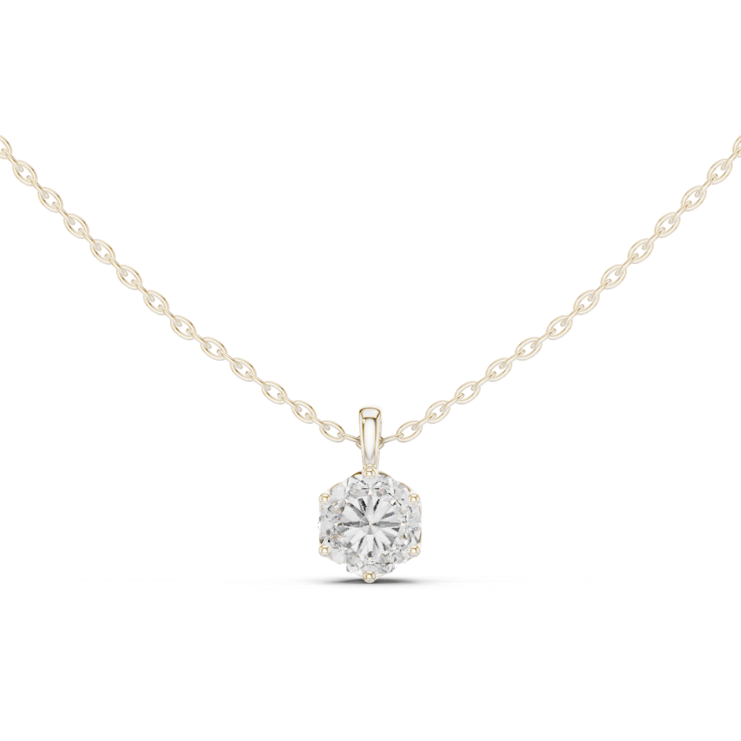 Gold Pendant GPD-0039, White Gold