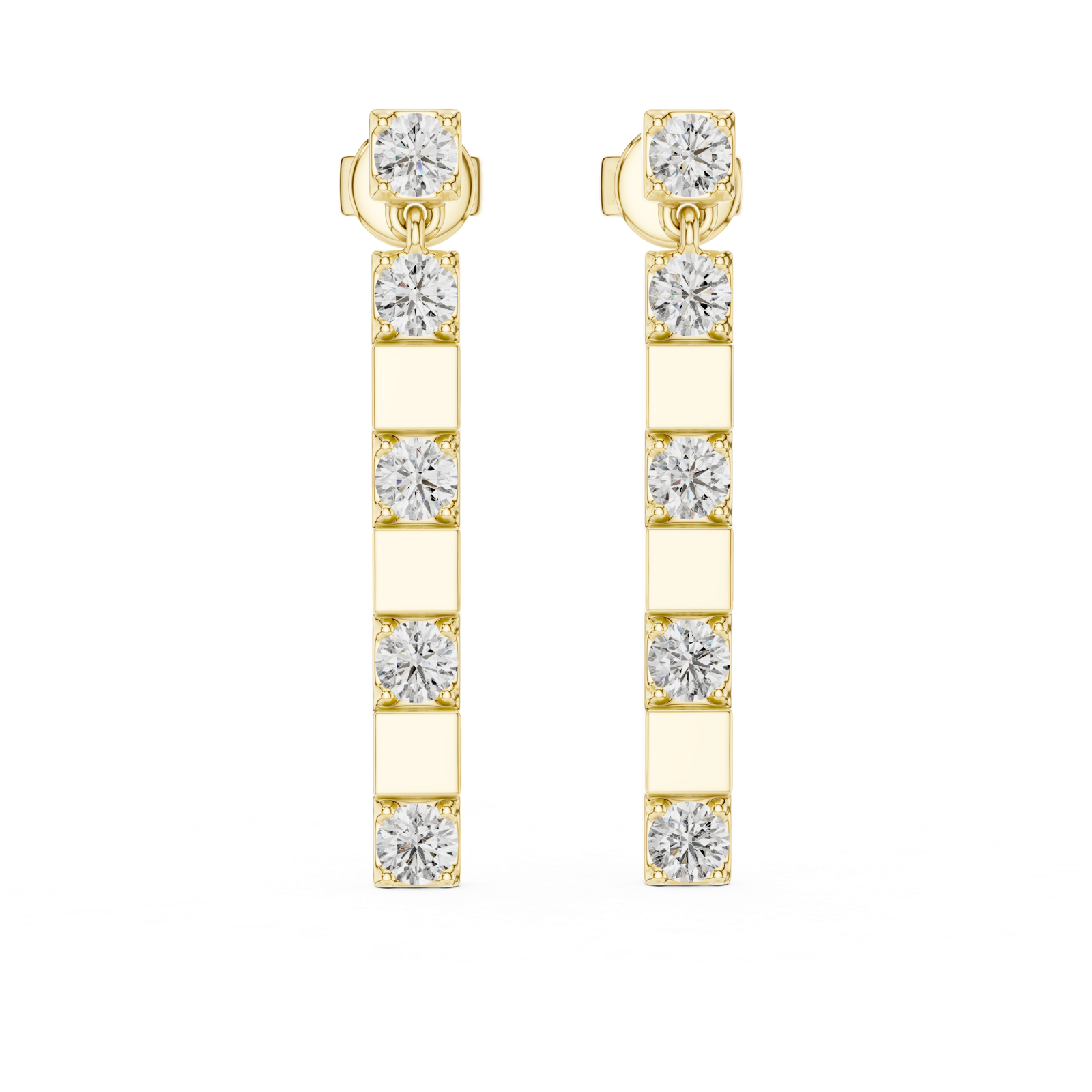 Gold Earrings L02-433, Yellow Gold