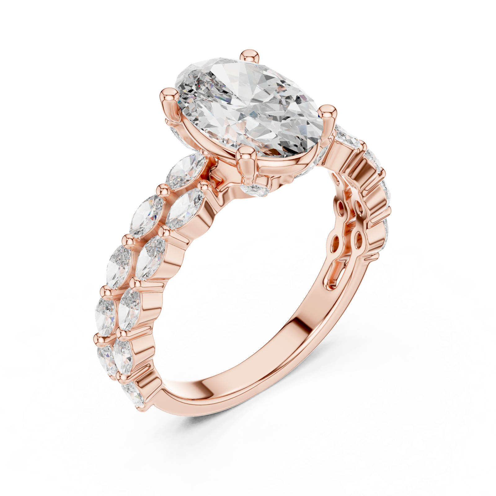 Gold Ring DDLR-064, Rose Gold, view 2