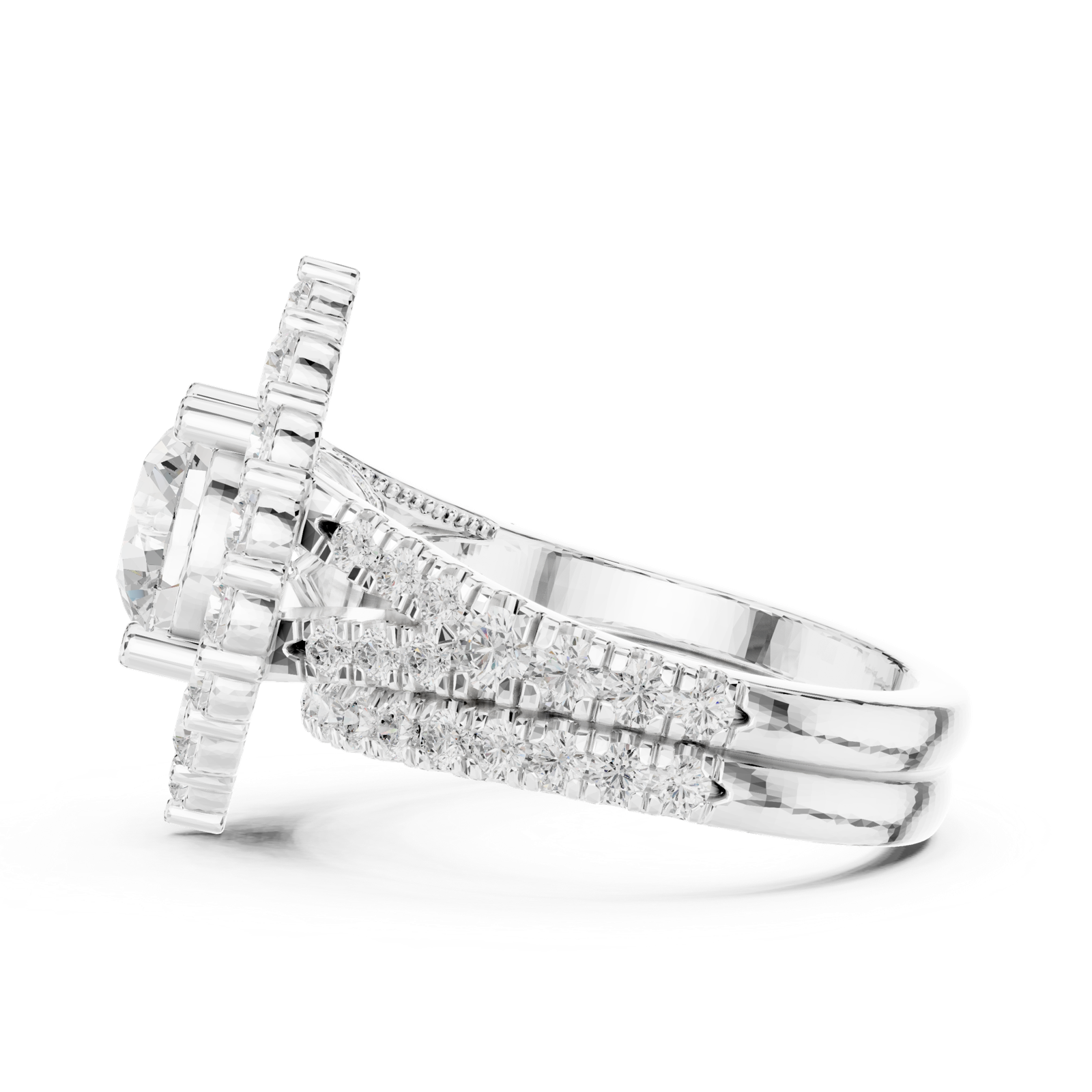 Gold Ring DDLR-297, White Gold, view 3