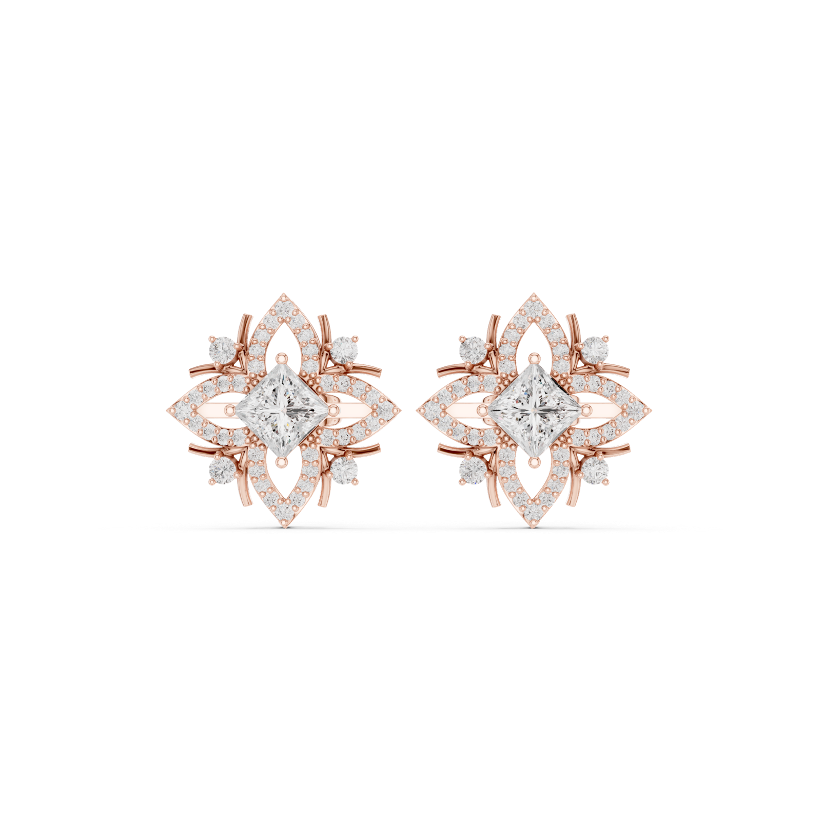 Gold Earrings Earring, Rose Gold, view 4