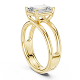 Gold Jewelry L36-9, Emerald center stone, Yellow Gold, view 1