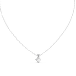 14K Solid Gold Lab Diamond Solitaire Pendant Necklace, White Gold, view 4