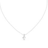 14K Solid Gold Lab Diamond Solitaire Pendant Necklace, White Gold, view 4
