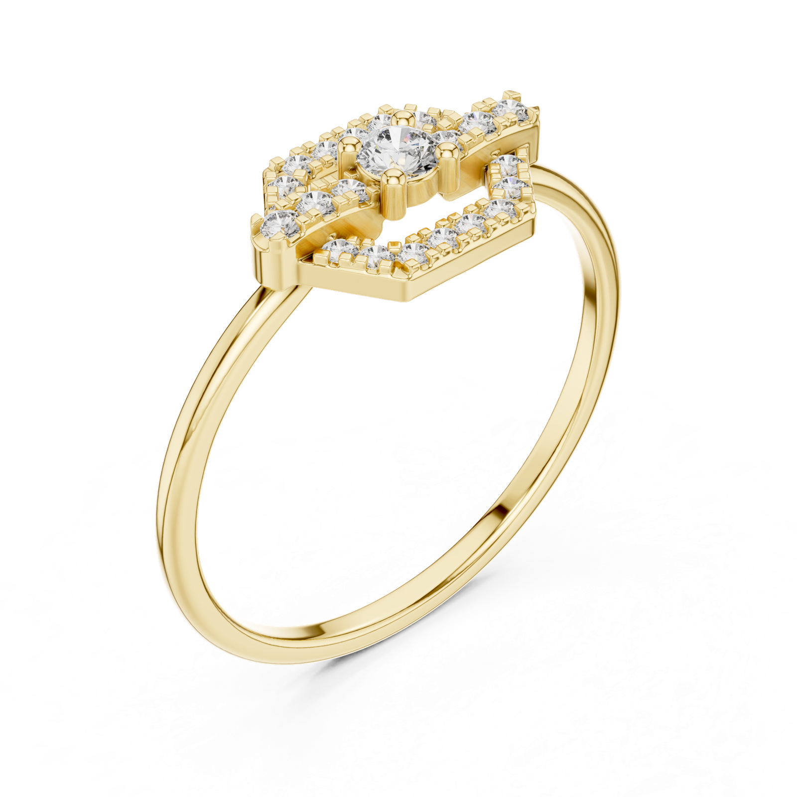 Gold Ring HLR-196, Yellow Gold, view 2