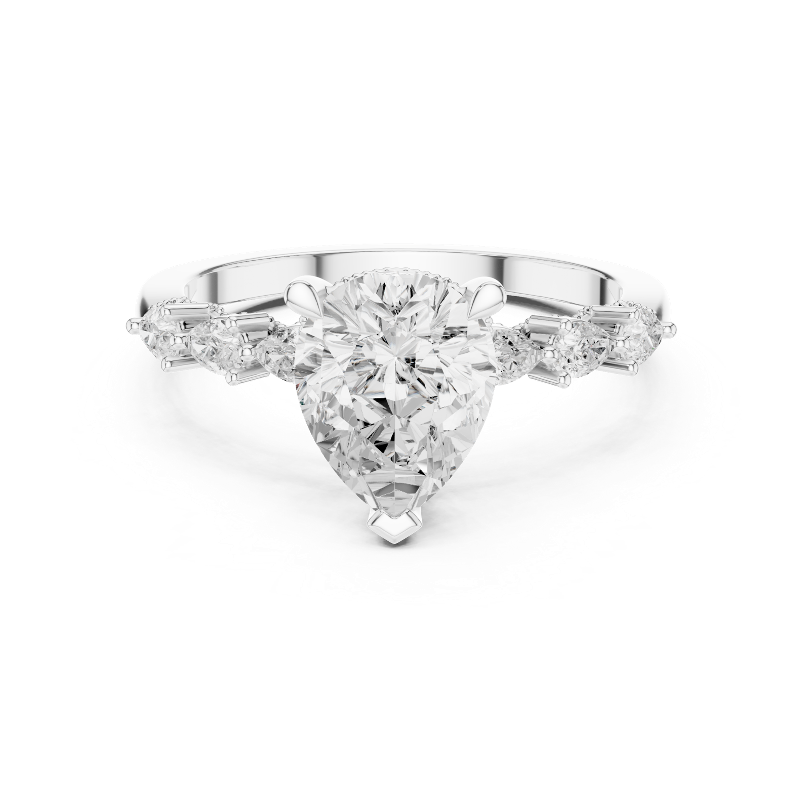 Gold Ring DDLR-1006, White Gold