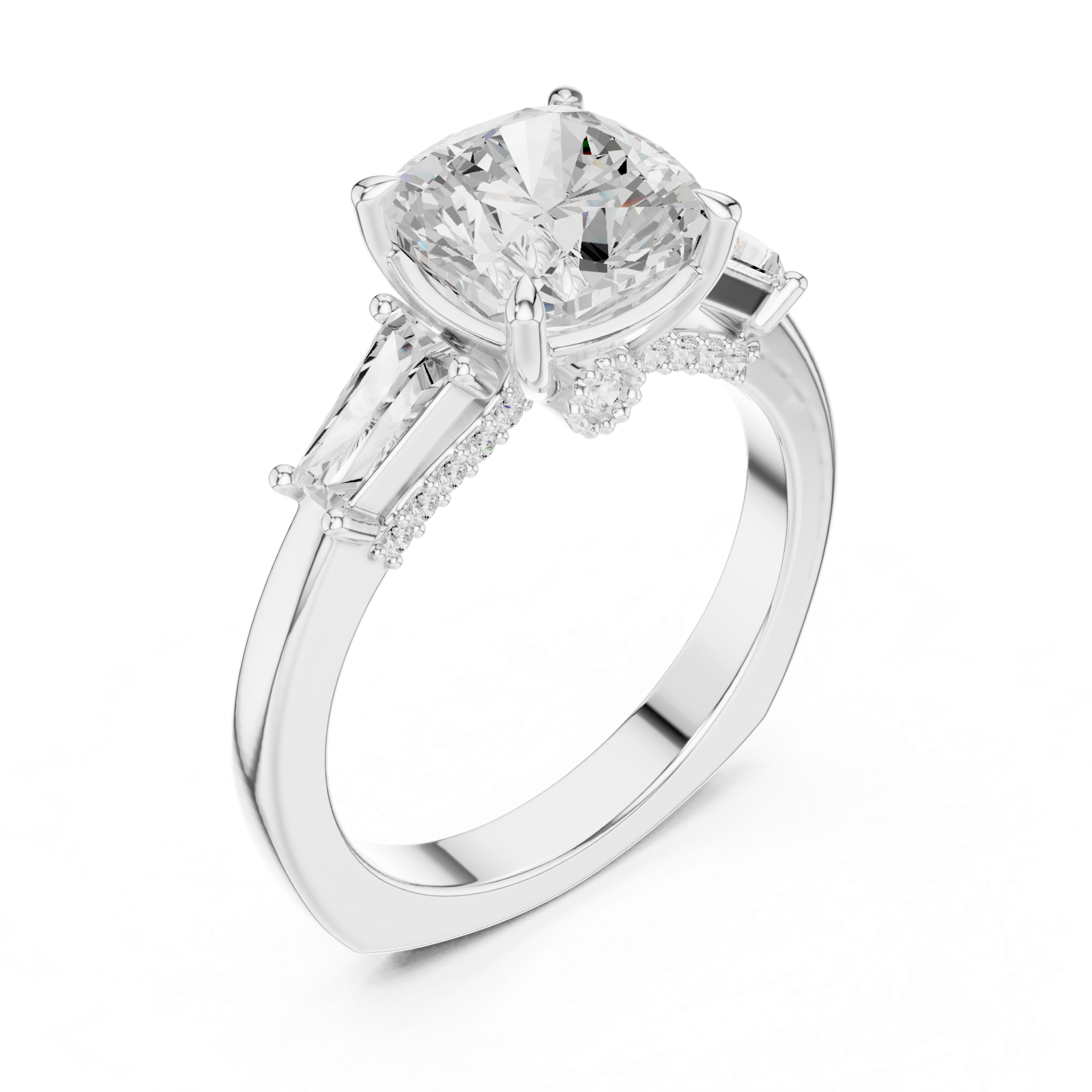 Gold Ring DDLR-271, White Gold, view 2