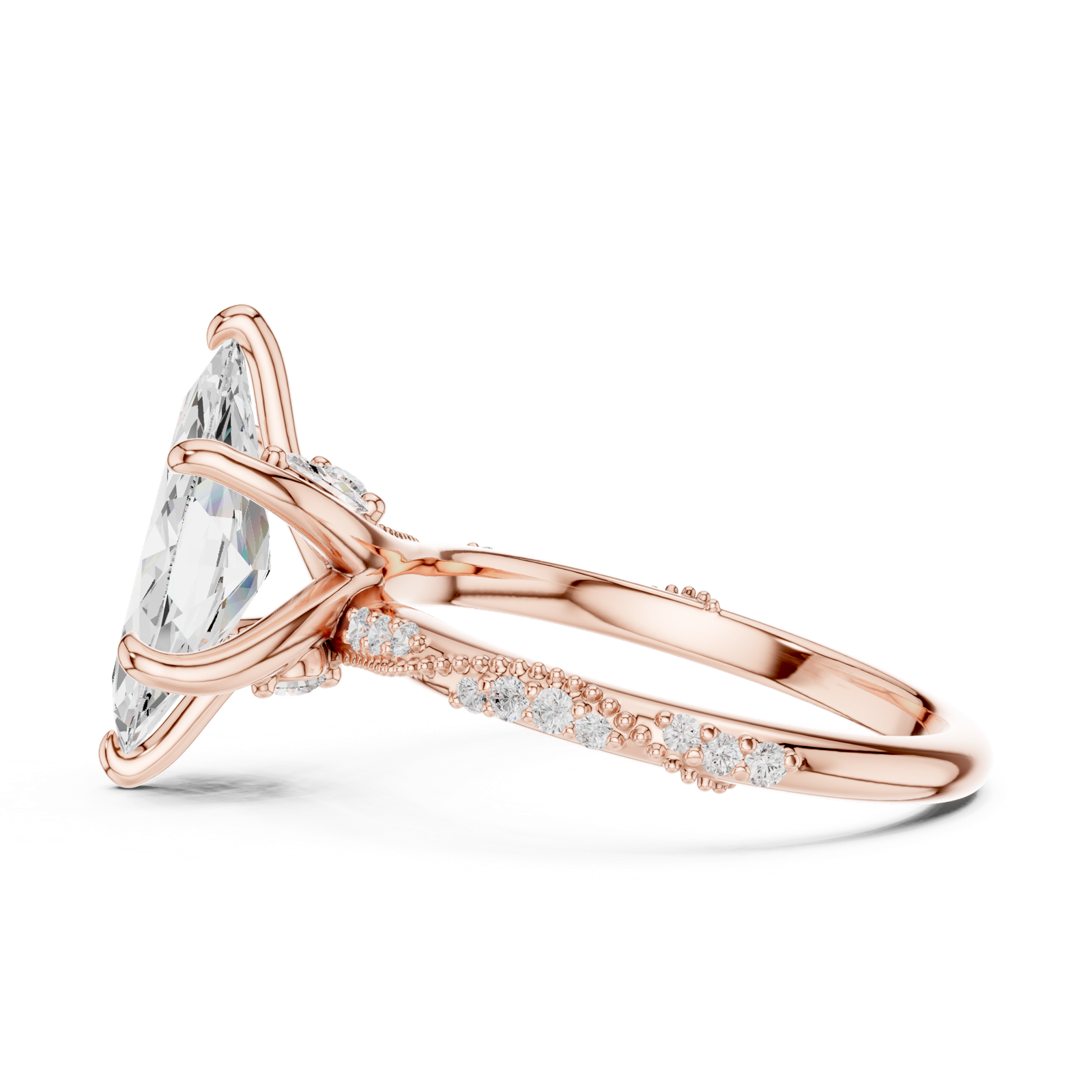 Gold Ring DDLR-964, Rose Gold, view 3