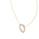 14K Solid Gold Lab Diamond Pendant Necklace, Yellow Gold, view 2