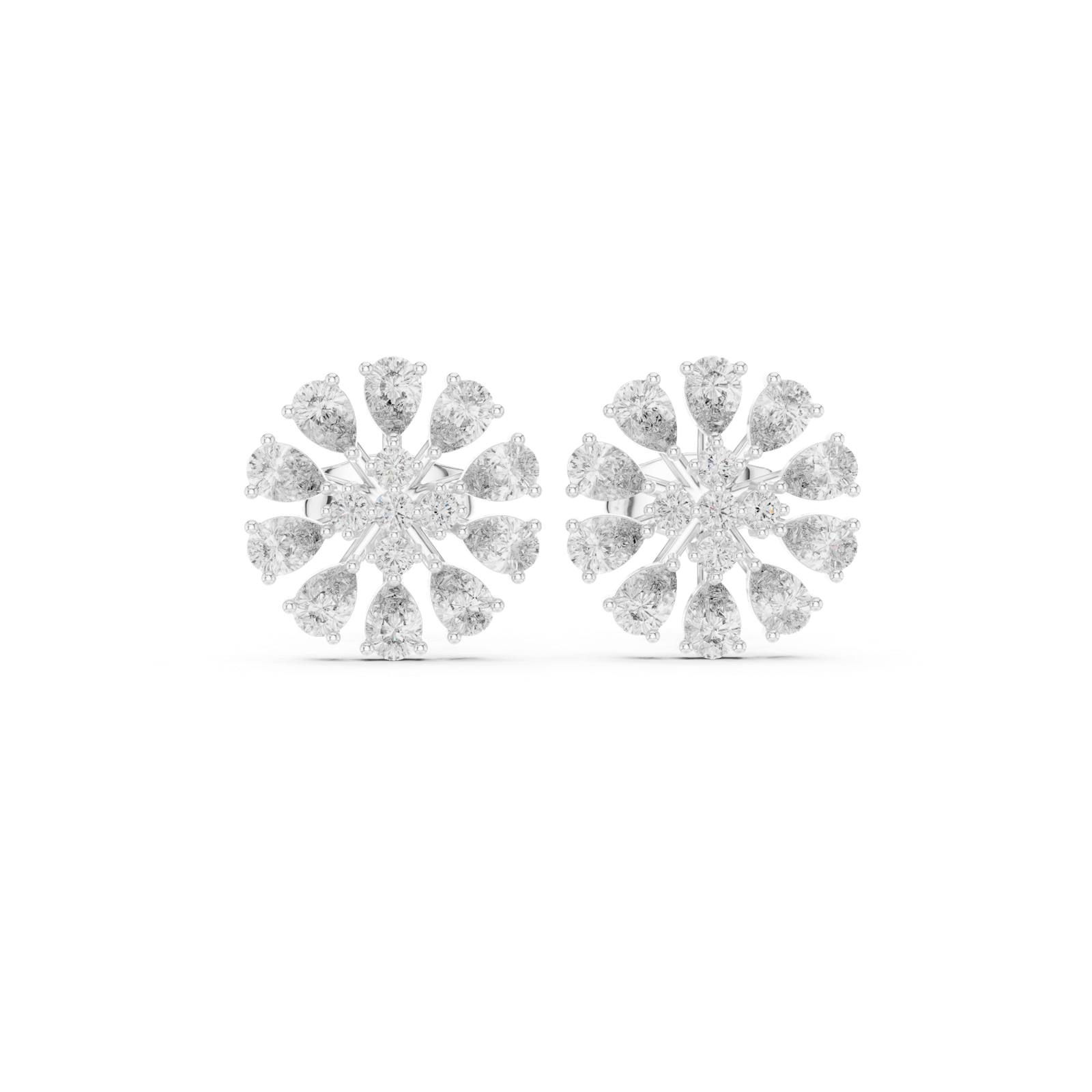 Gold Earrings L29-4040, White Gold, view 4