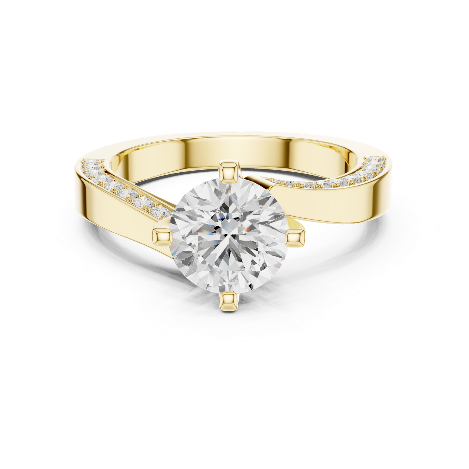 Gold Ring DDLR-435, Yellow Gold, view 4