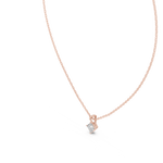 14K Solid Gold Lab Diamond Solitaire Pendant Necklace, Rose Gold, view 2