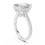 Gold Ring DDLR-250, Emerald center stone, White Gold, view 1