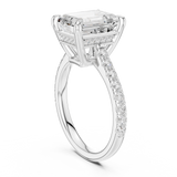 Gold Ring DDLR-250, Emerald center stone, White Gold, view 1