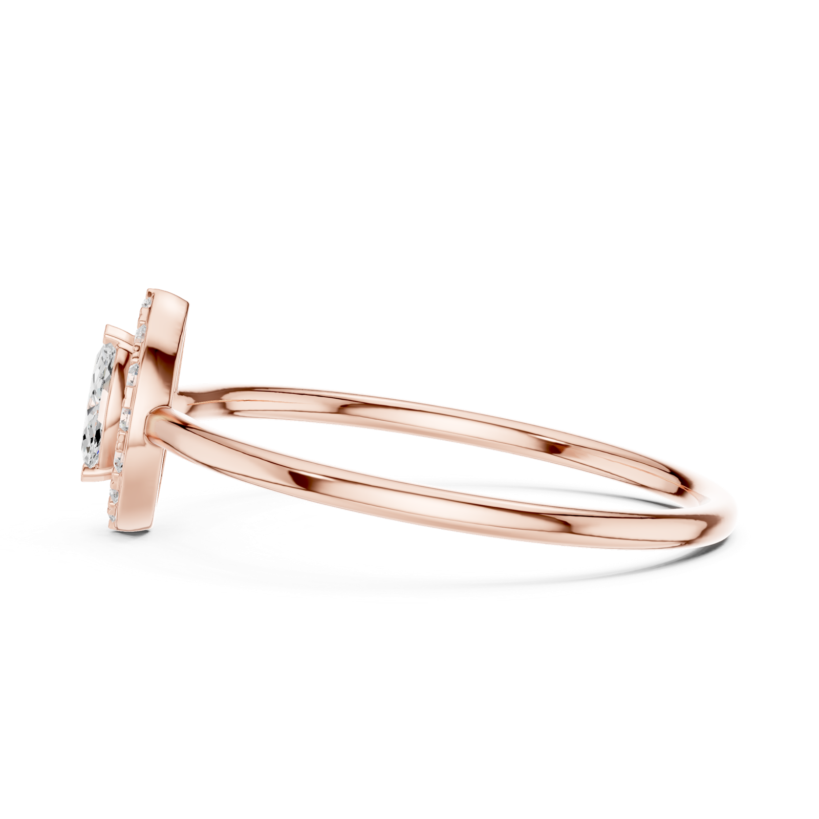 Gold Ring HLR-204, Rose Gold, view 3