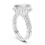 Gold Ring DDLR-442, Radiant center stone, White Gold, view 1